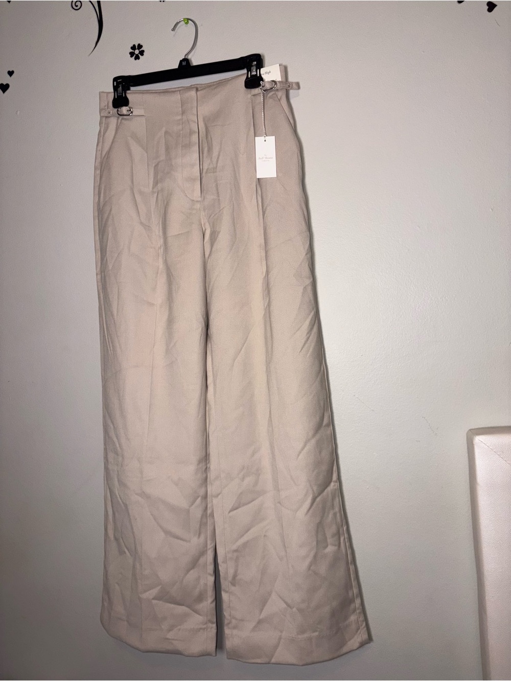 Abercrombie & Fitch Wide-Leg Chinos in Light Beige